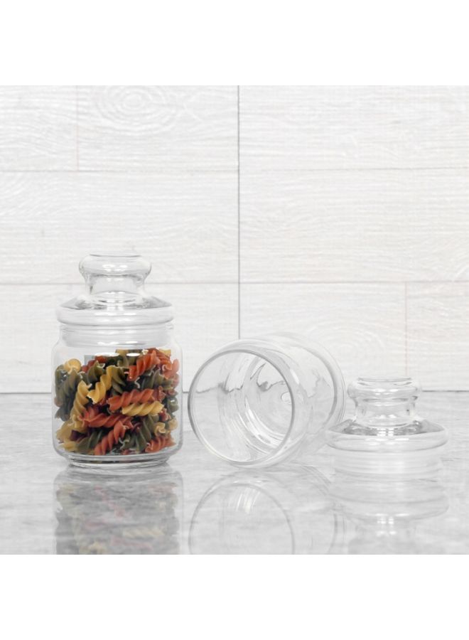 Ocean 2 Piece Glass Storage Pop Jar with Lid, 325ml Capacity - Clear - Image 1